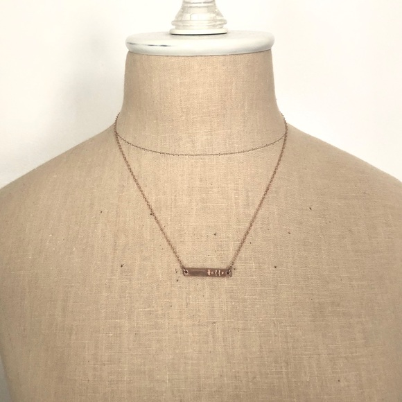 Rose Gold Tone Bar Necklace - Picture 1 of 2